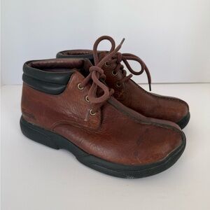 Vintage 90s SIMPLE Brand Mens Leather Split-Toe Chukka Boots Brown Size 8.5